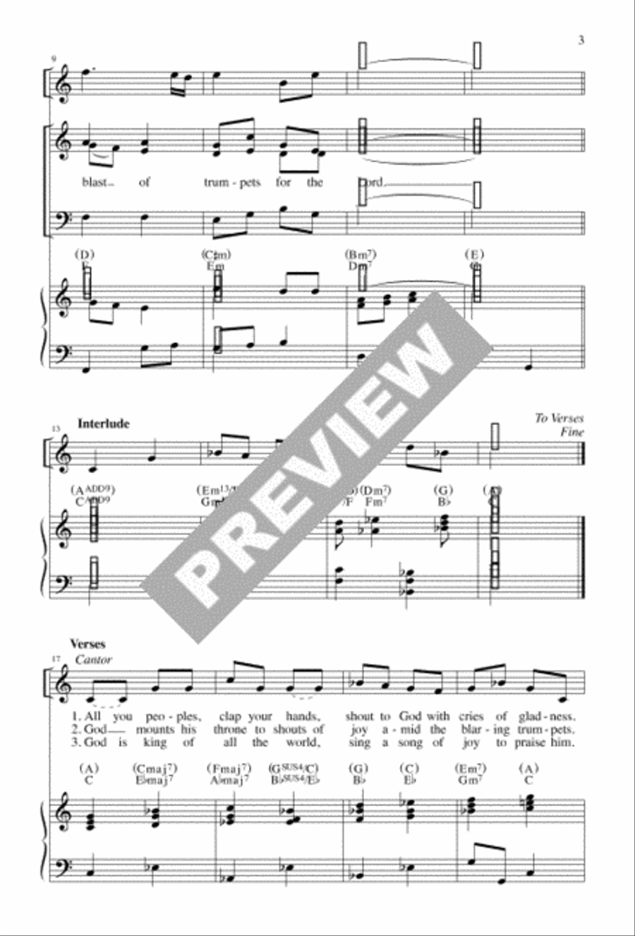 Psalm 47 for Ascension 3-Part scores gallery preview page 4