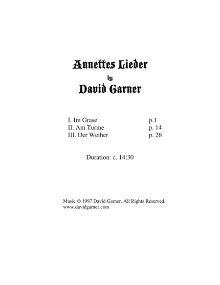 Annettes Lieder (Annette's Songs)