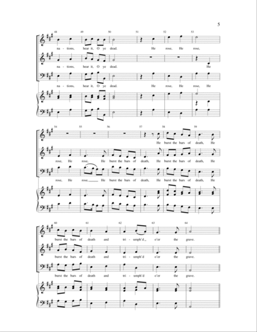 Easter Anthem (arr. Hugh Chandler) 3-Part scores gallery preview page 4