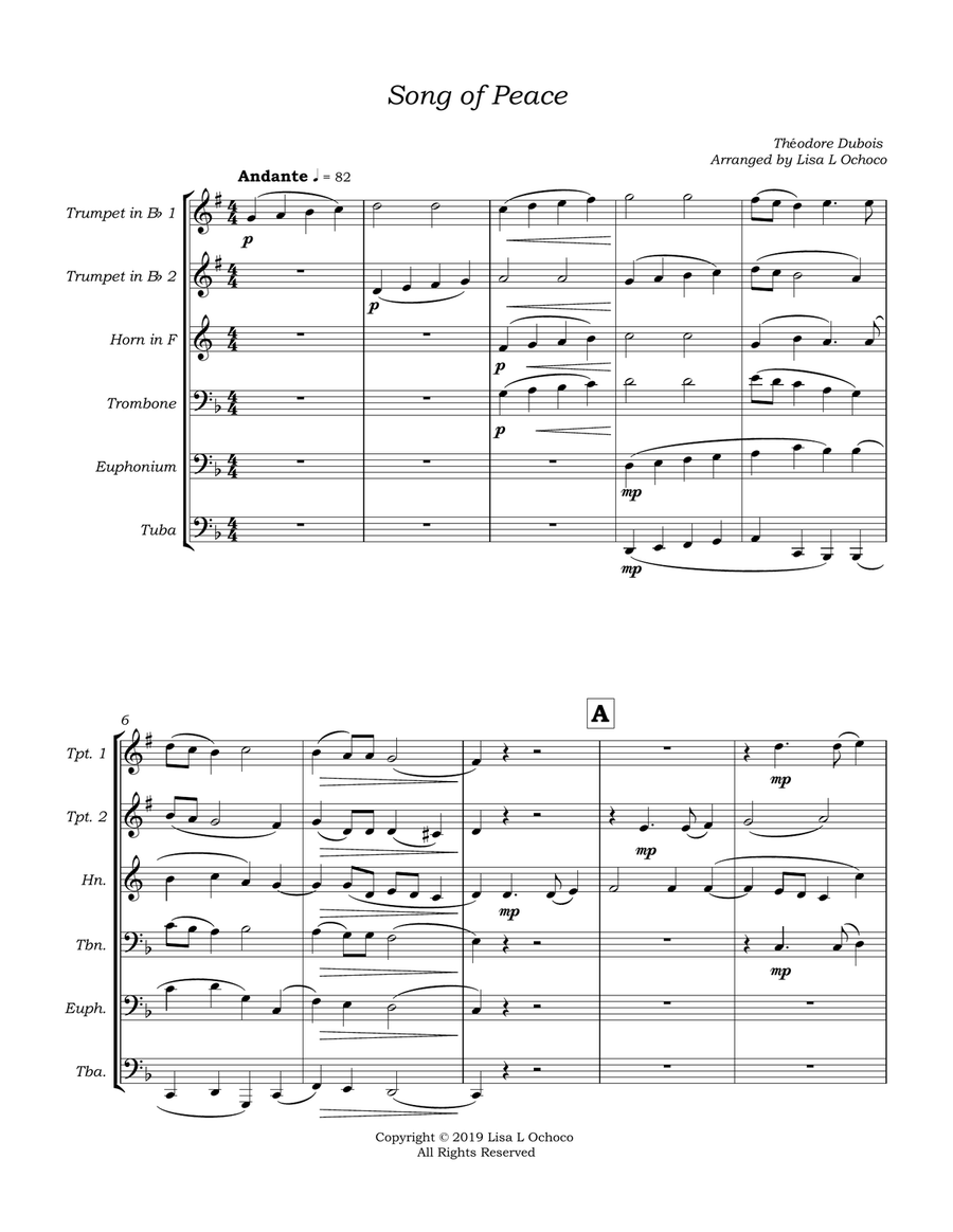 Song of Peace for Brass Choir Brass Band scores gallery preview page 5
