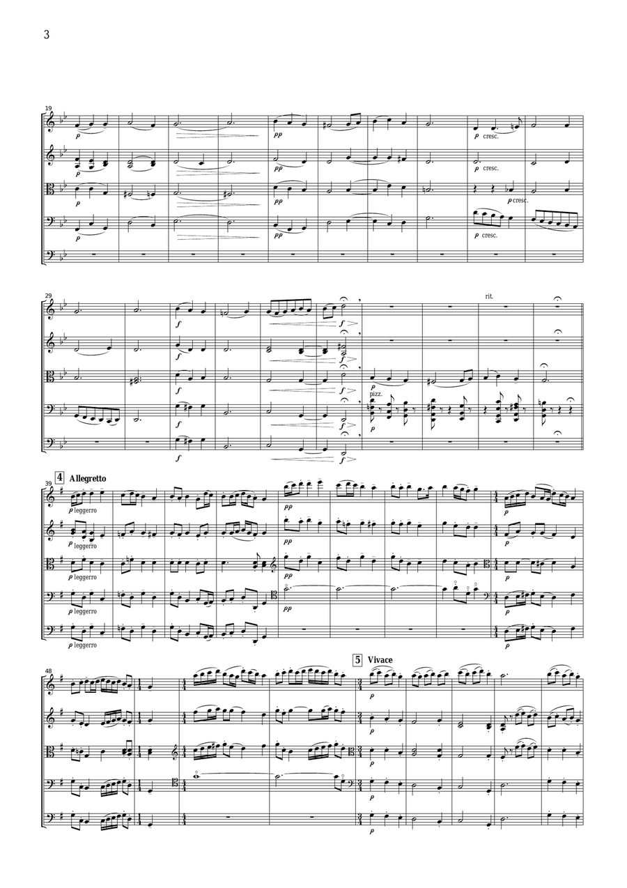 Respighi Ancient Airs and Dances Suite No.3, for string orchestra, SR010 String Quartet scores gallery preview page 3