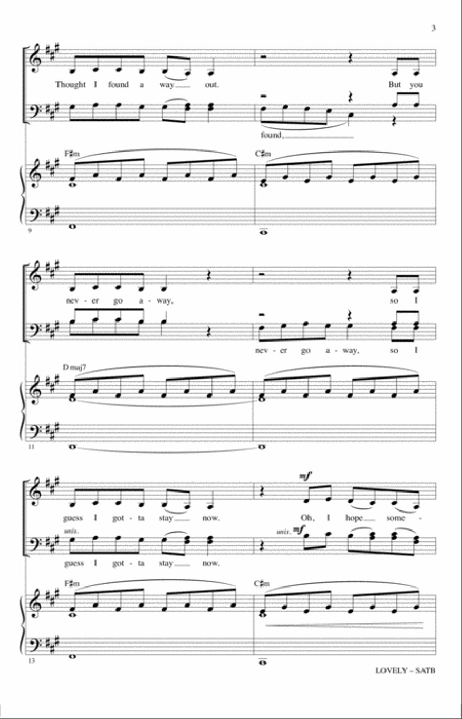 Lovely (from 13 Reasons Why) (arr. Mark Brymer) 4-Part scores gallery preview page 2