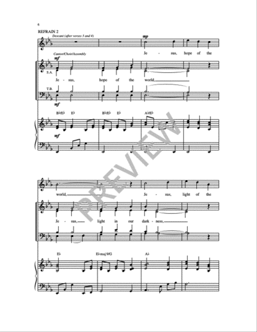 Jesus Hope of the World 4-Part scores gallery preview page 3