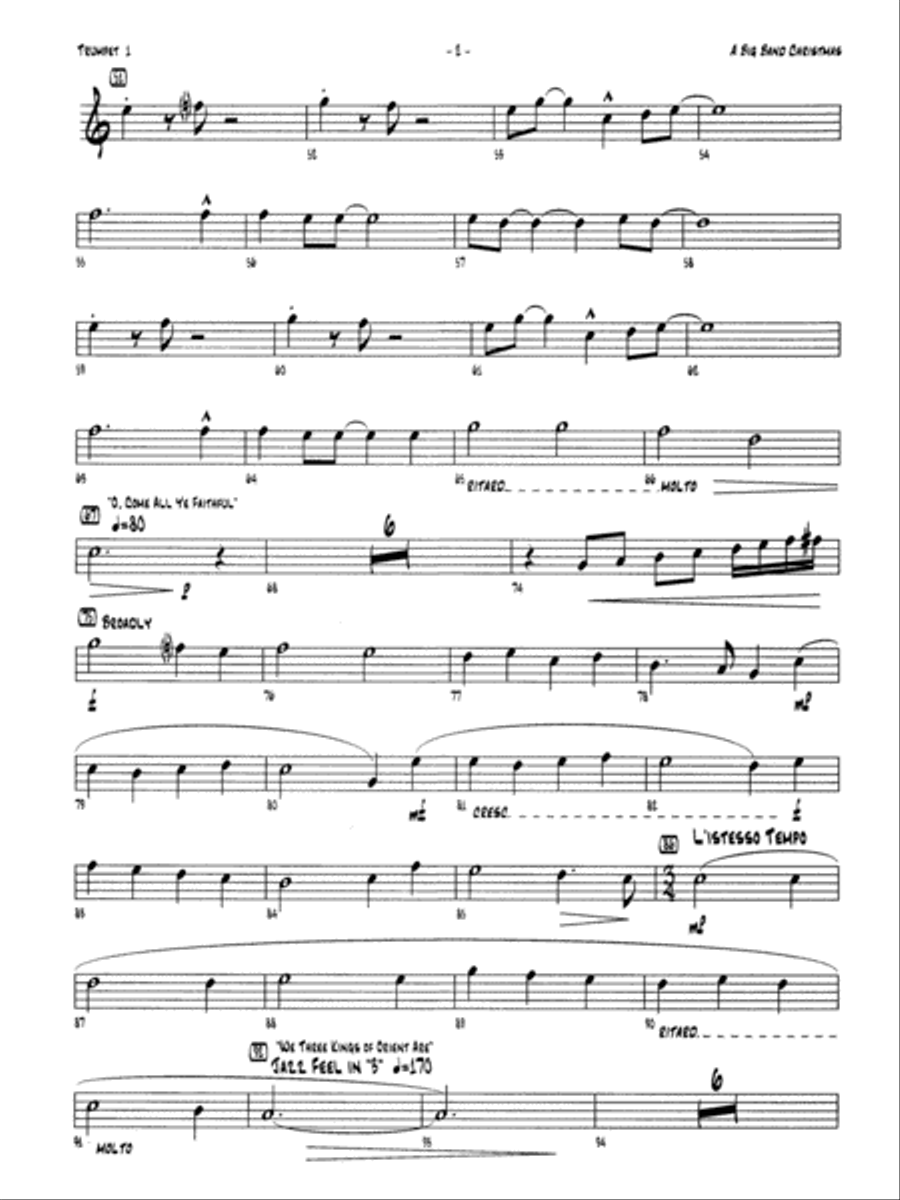 A Big Band Christmas: 1st B-flat Trumpet Jazz Ensemble scores gallery preview page 2