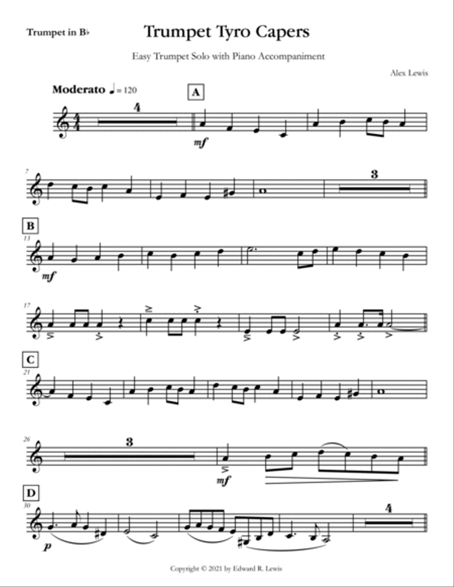 Trumpet Tyro Capers B-Flat Trumpet scores gallery preview page 2