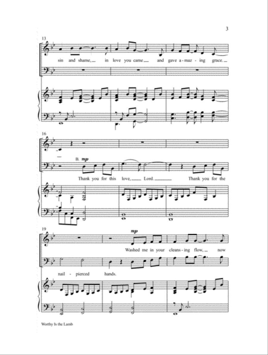Worthy Is the Lamb Worthy Is the Lamb 3-Part scores gallery preview page 3