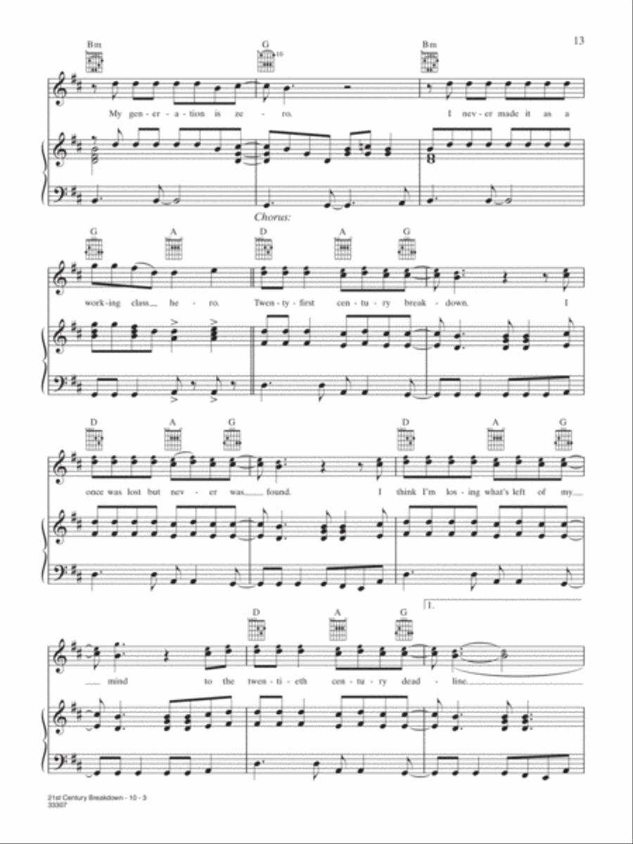 21st Century Breakdown Piano, Vocal, Guitar scores gallery preview page 3