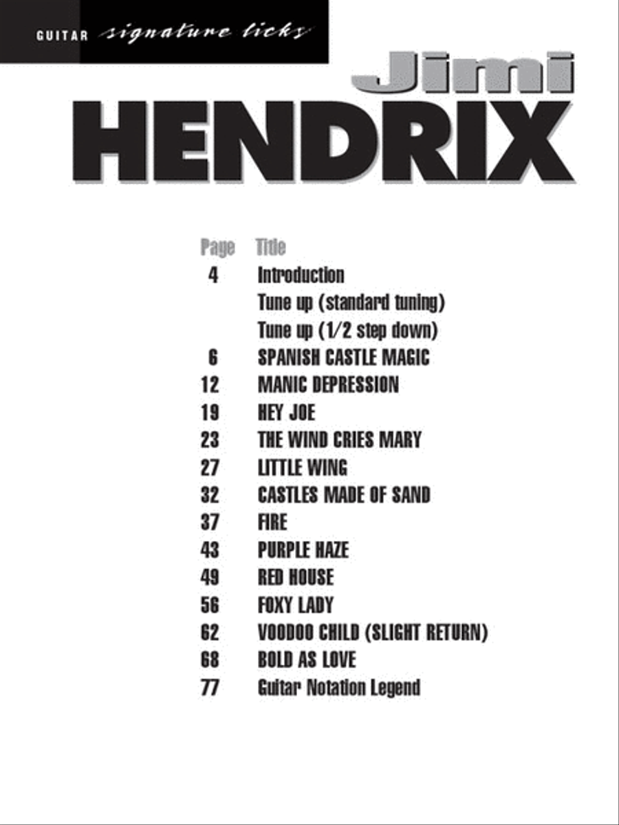 Jimi Hendrix – Signature Licks Electric Guitar scores gallery preview page 2