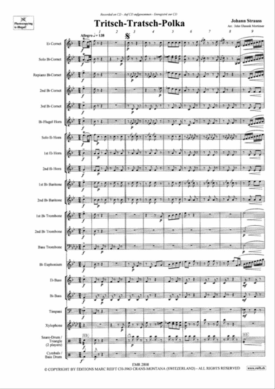 Tritsch-Tratsch Polka Brass Band scores gallery preview page 4