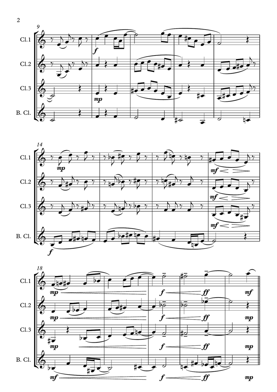 Woodland - Clarinet Quartet Clarinet Quartet scores gallery preview page 2