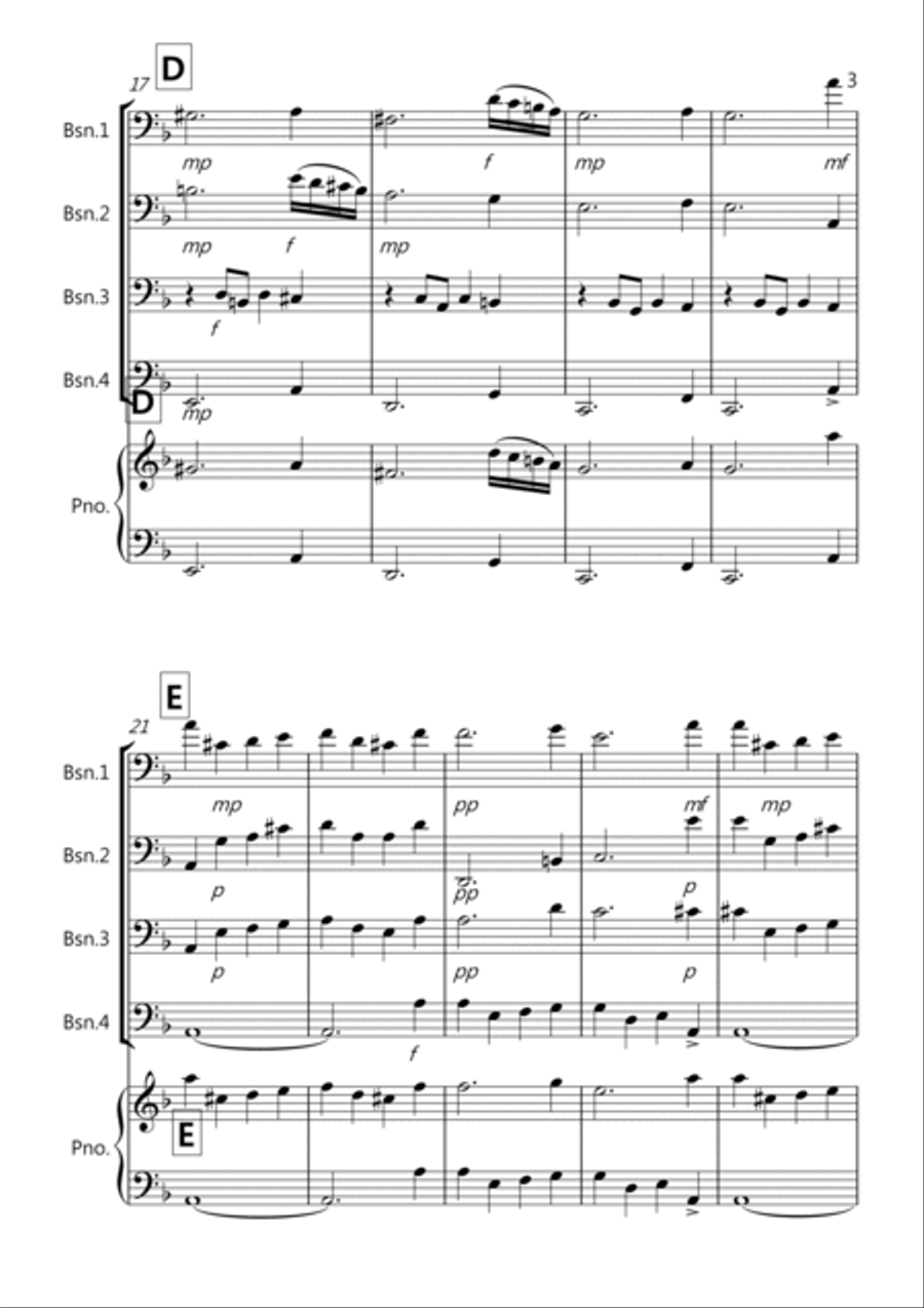 Dance of the Sugar Plum Fairy (fantasia from Nutcracker) for Bassoon Quartet Bassoon Quartet scores gallery preview page 3
