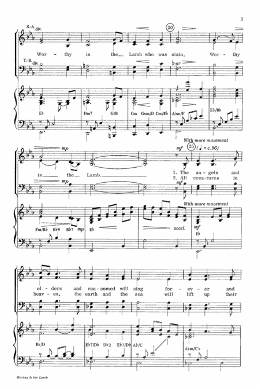 Worthy Is the Lamb Worthy Is the Lamb 4-Part scores gallery preview page 3