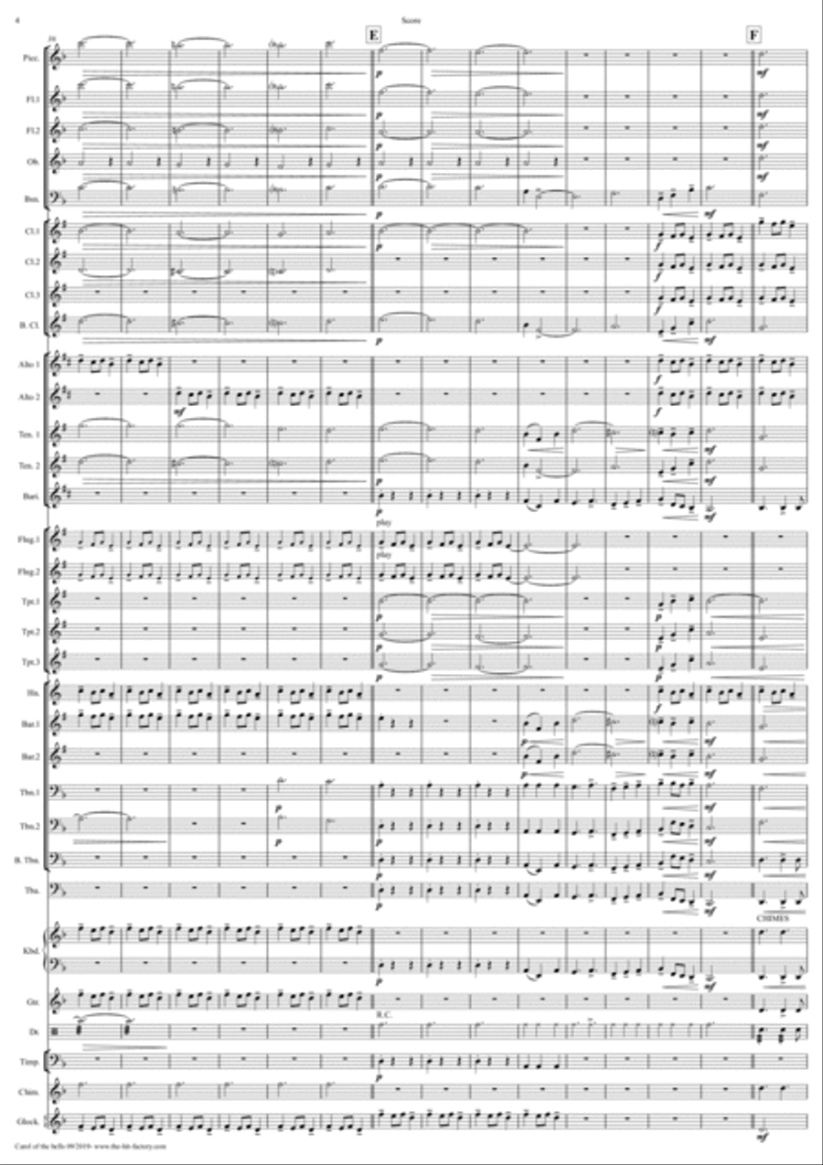 Carol of the Bells - Pentatonix style - Concert Band Concert Band scores gallery preview page 4