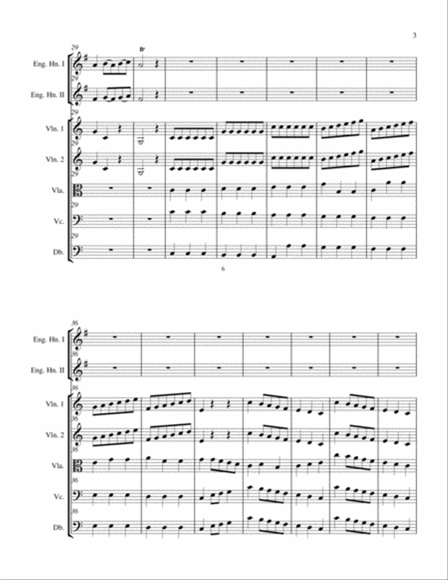 Concerto for Two English horns in C Major, Op. 7 No. 11 and String Orchestra String Orchestra scores gallery preview page 5
