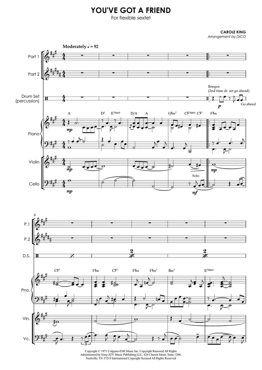 You've Got A Friend Clarinet scores gallery preview page 4