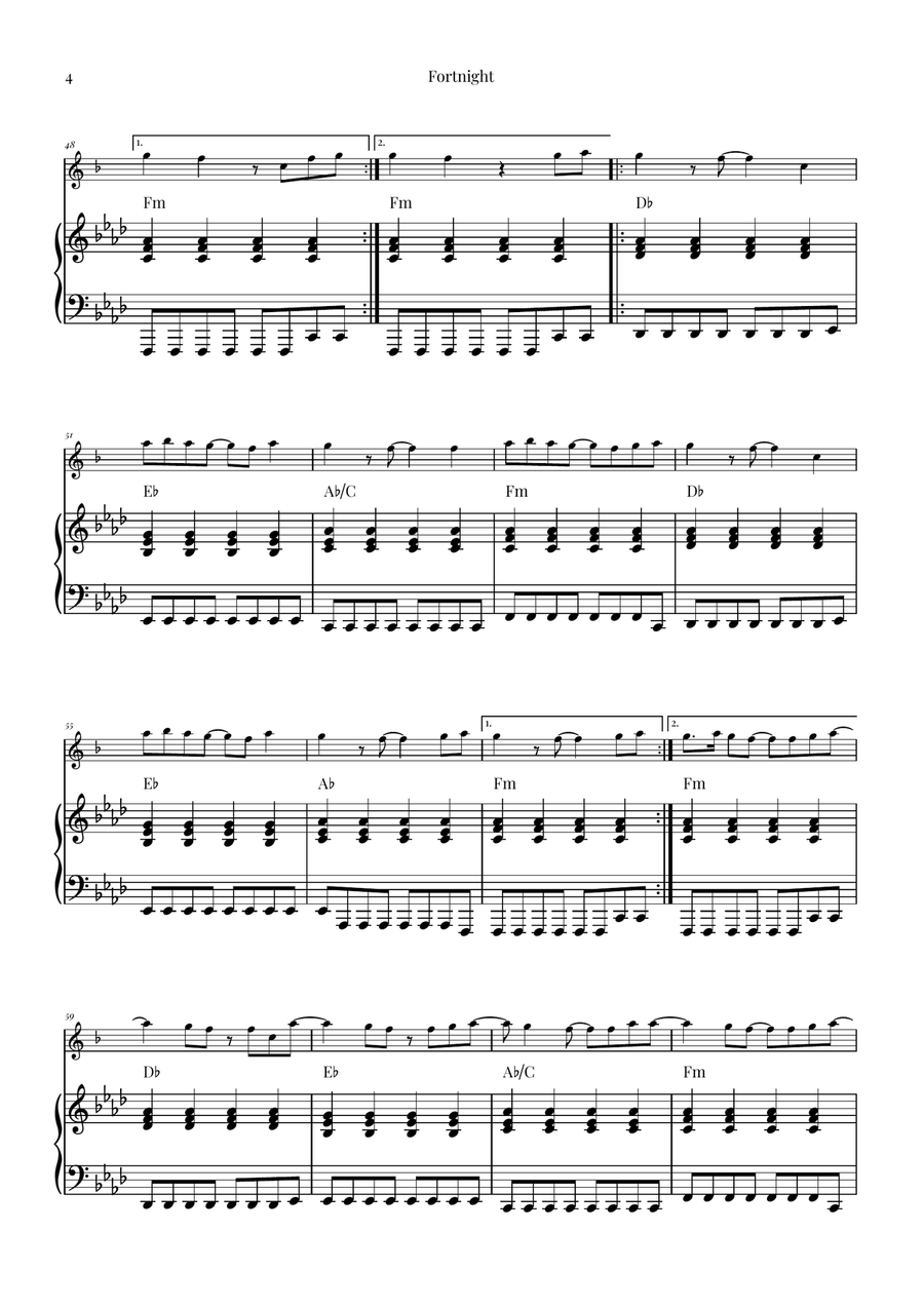 Fortnight Alto Saxophone scores gallery preview page 4