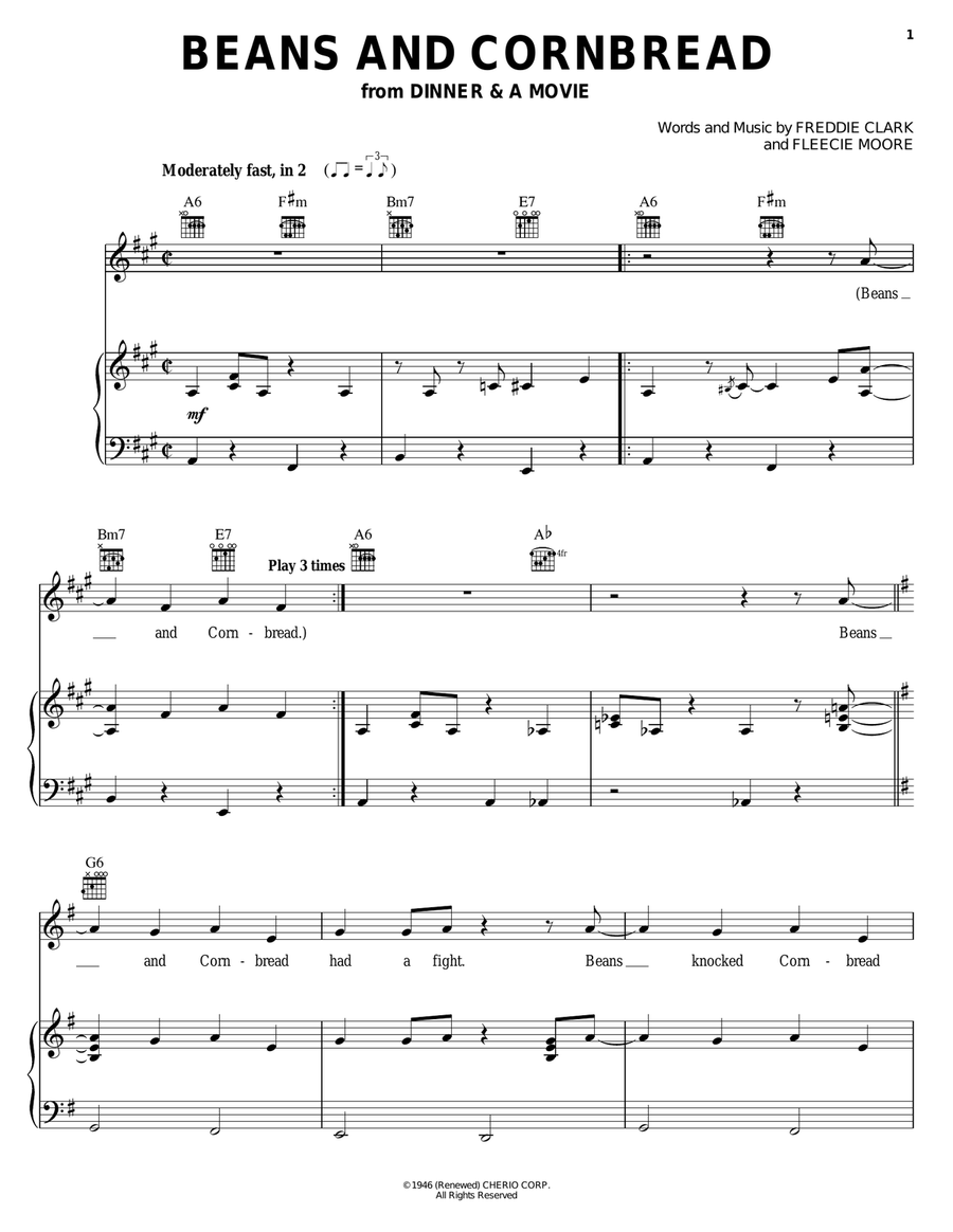 Beans And Cornbread Beans And Cornbread Guitar scores gallery preview page 1
