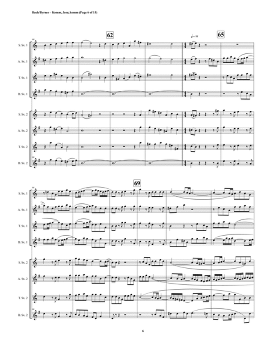 Komm, Jesu, komm (motette) by J.S. Bach (Double Saxophone Choir) image number null