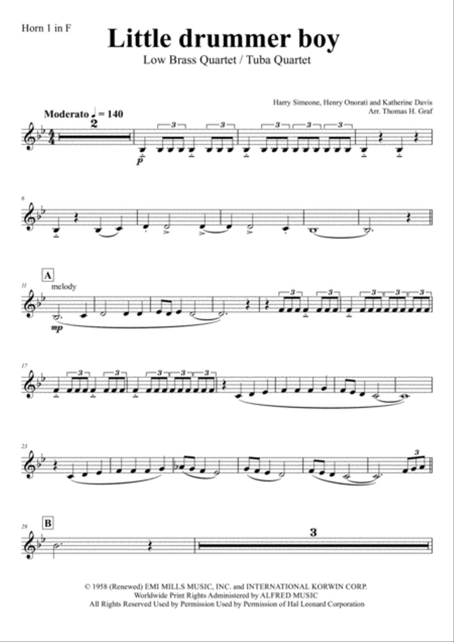 The Little Drummer Boy Tuba scores gallery preview page 5