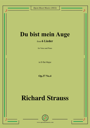 Richard Strauss-Du bist mein Auge,in D flat Major,Op.37 No.4