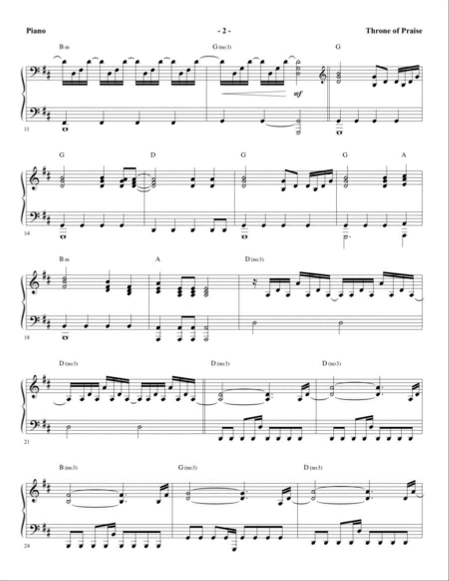 Throne of Praise - Piano Throne of Praise - Piano Choir scores gallery preview page 2