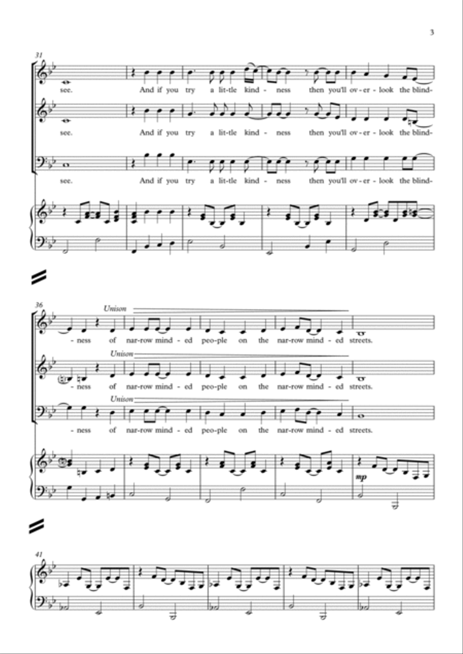 Try A Little Kindness 3-Part scores gallery preview page 3