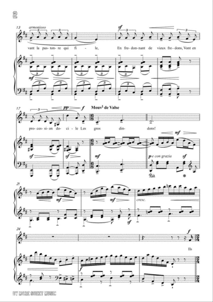 Chabrier-Ballade des gros dindons in D Major,for Voice and Piano Voice Solo scores gallery preview page 4