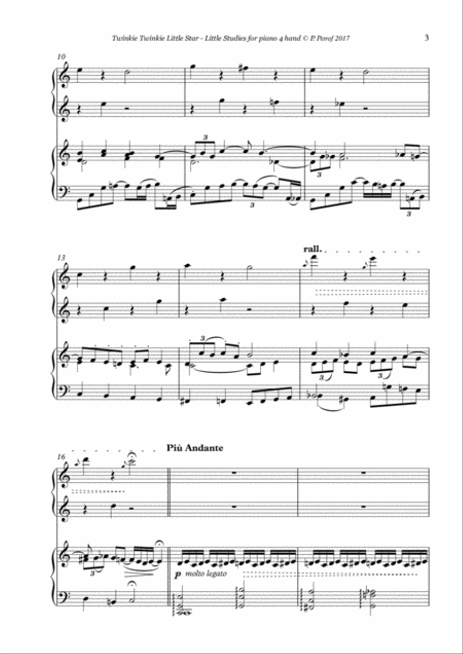 Twinkie Twinkie Little Star - Three Little Studies for piano 4 hands Piano Method scores gallery preview page 3