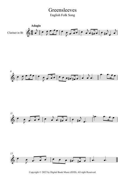 Greensleeves - English Folk Song (Clarinet)