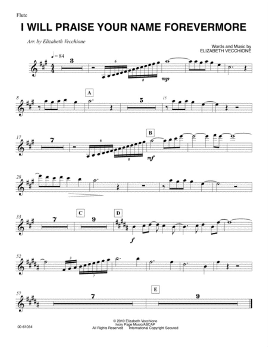 I Will Praise Your Name Forevermore - Orchestral Parts Large Ensemble scores gallery preview page 1