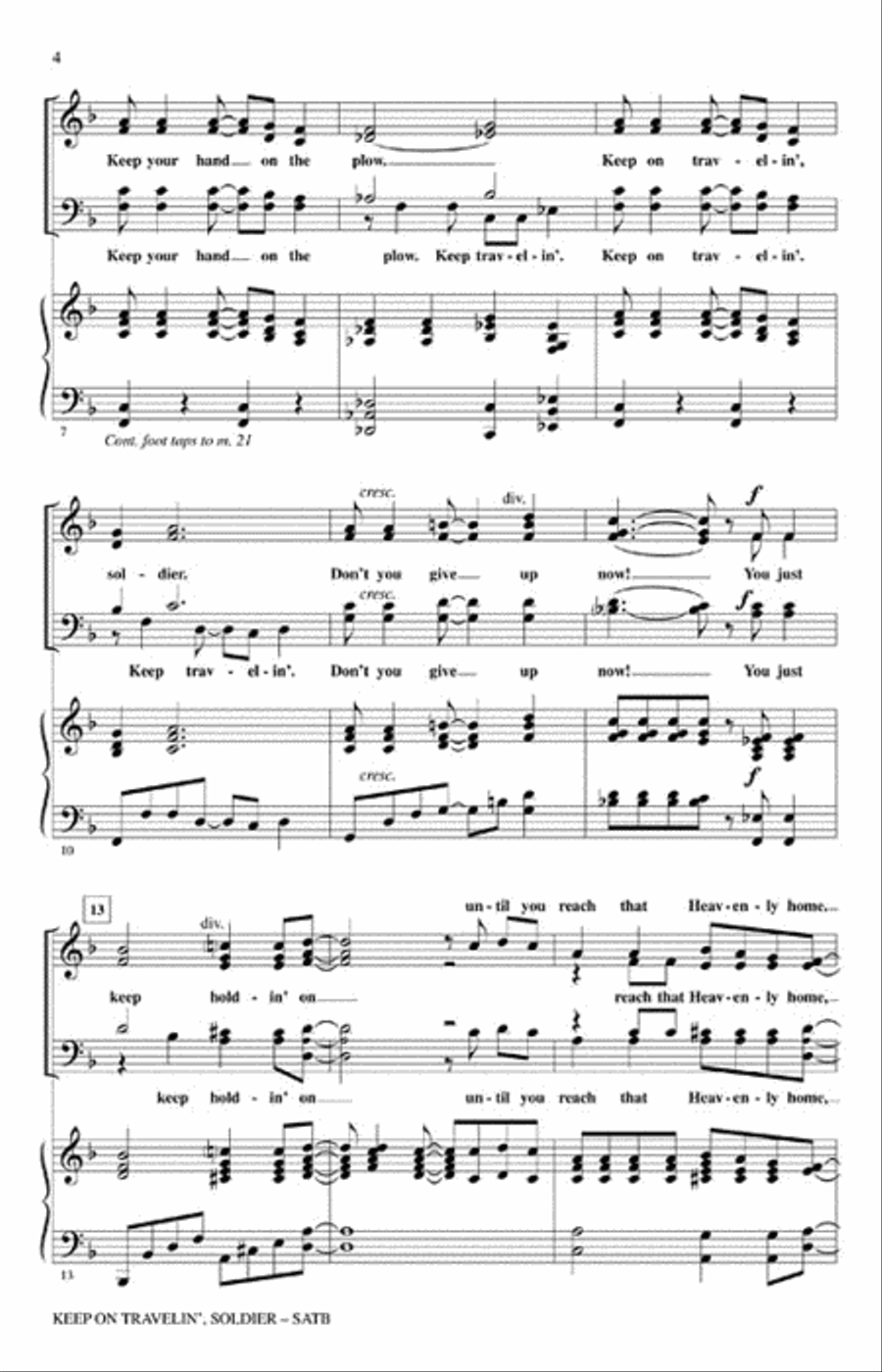 Keep on Travelin', Soldier 4-Part scores gallery preview page 3