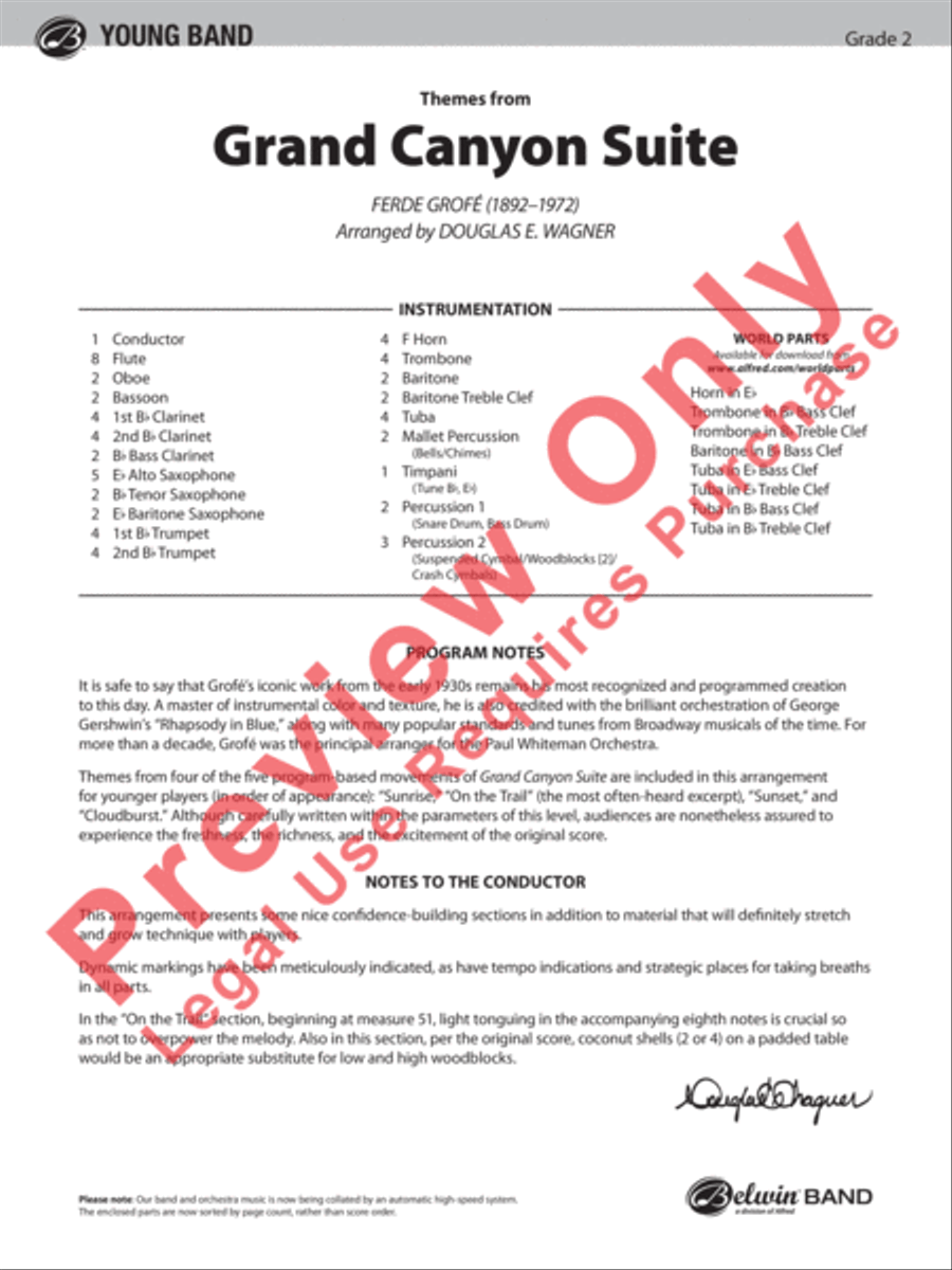 Grand Canyon Suite, Themes from Concert Band scores gallery preview page 2