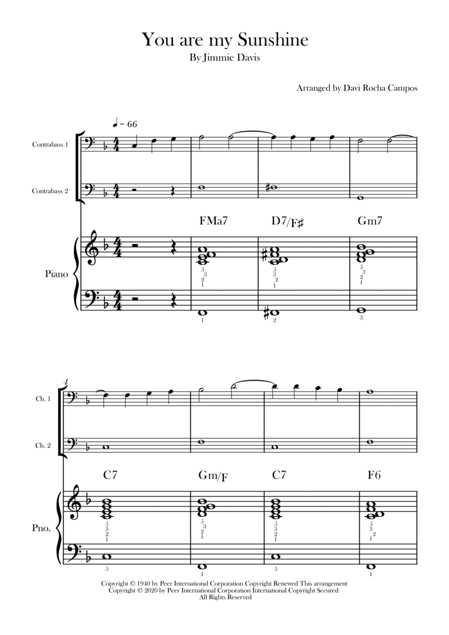 You Are My Sunshine String Duet scores gallery preview page 1