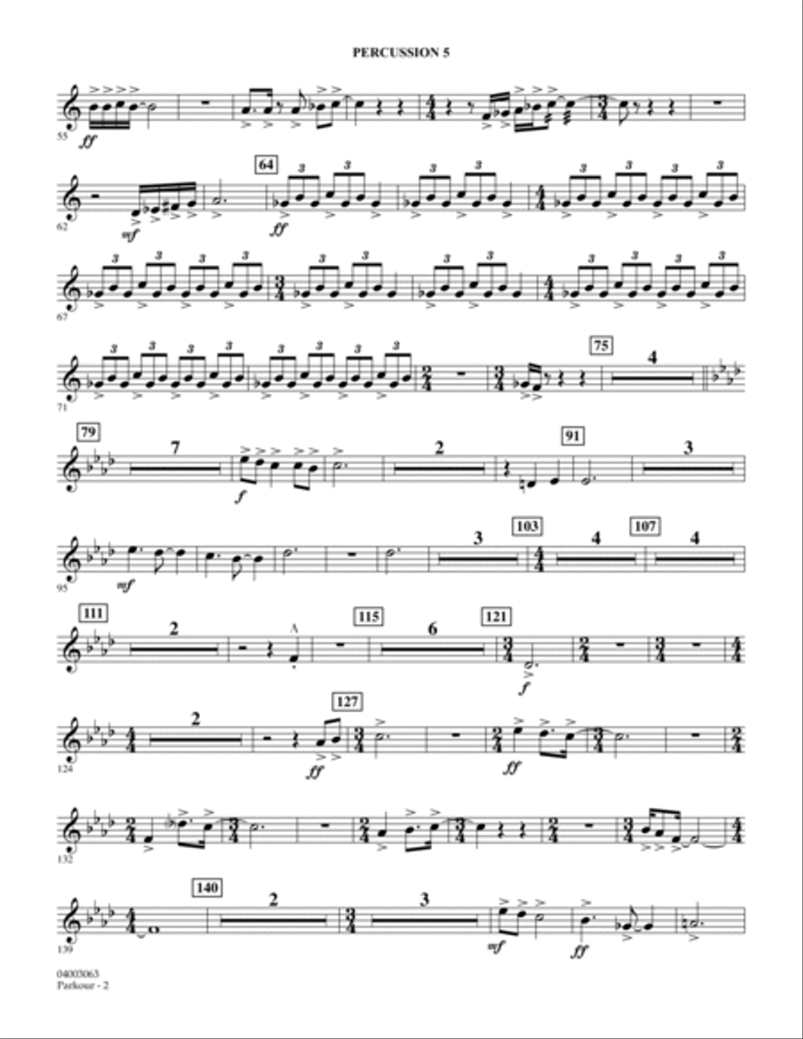 Parkour - Percussion 5 Concert Band scores gallery preview page 2