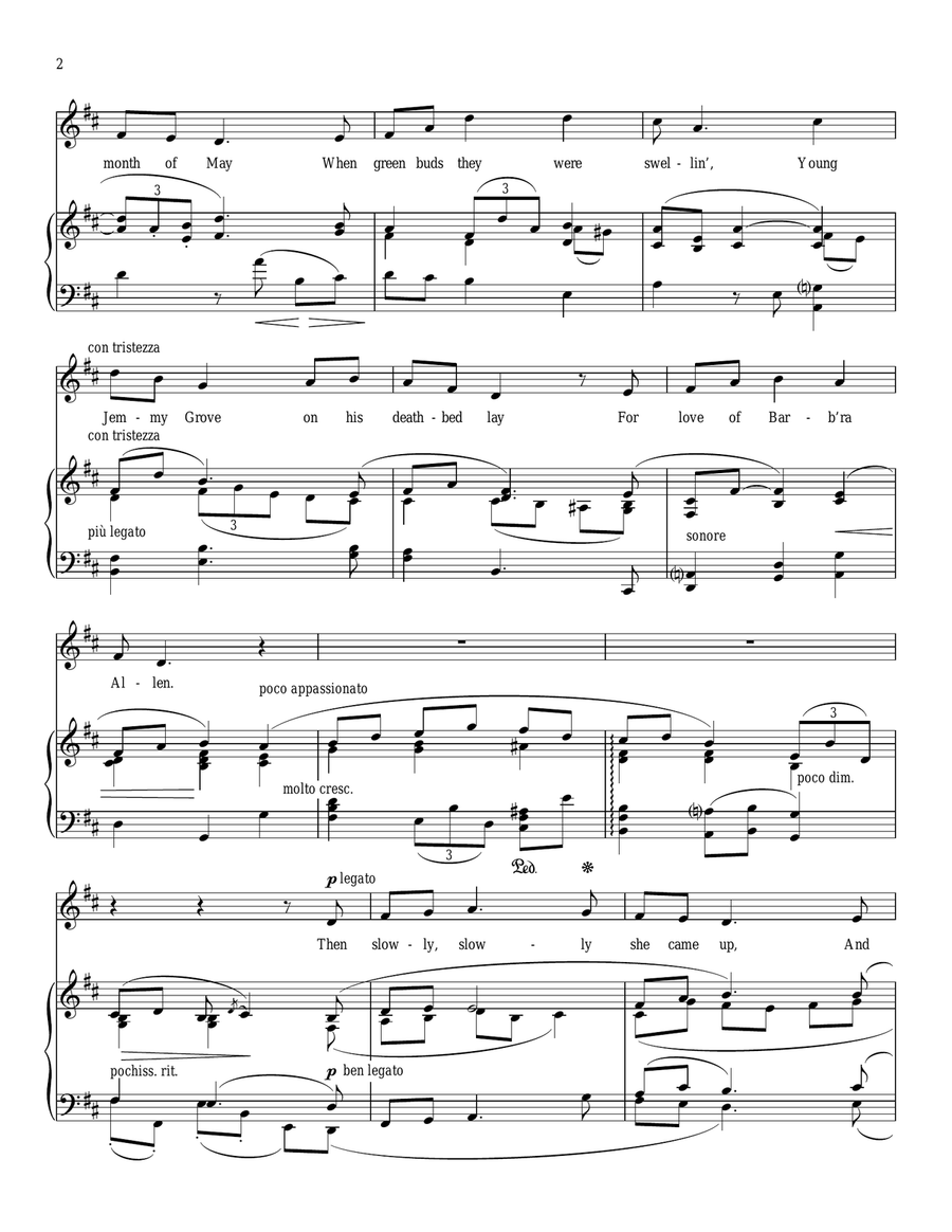 Barbara Allen Barbara Allen Piano, Vocal scores gallery preview page 2