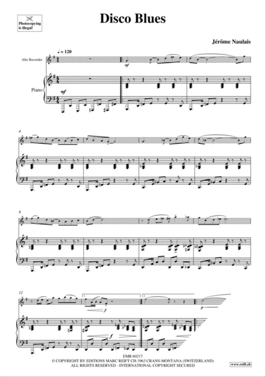 Disco Blues Alto Recorder scores gallery preview page 4