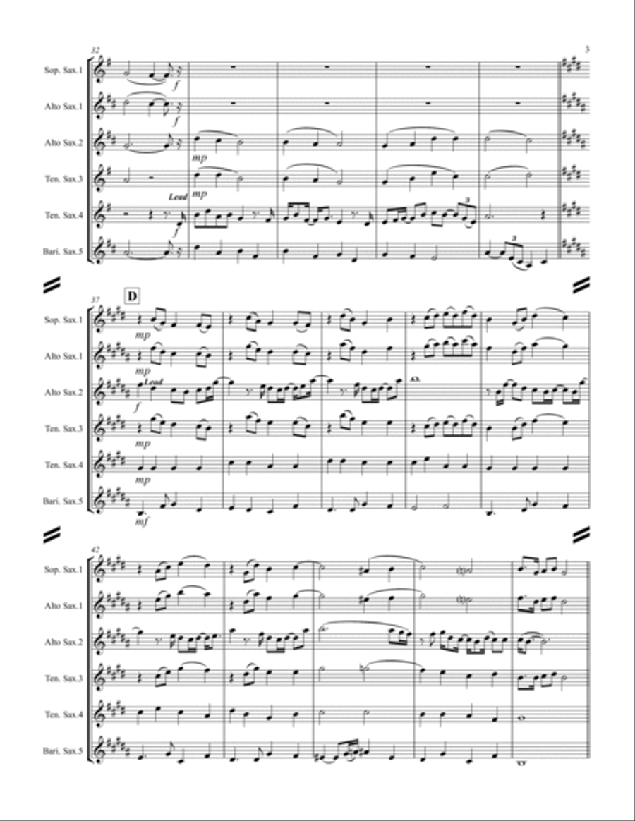 Grown-Up Christmas List Saxophone Quintet scores gallery preview page 4