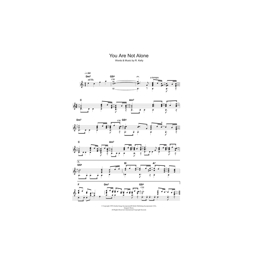 You Are Not Alone Acoustic Guitar scores gallery preview page 1