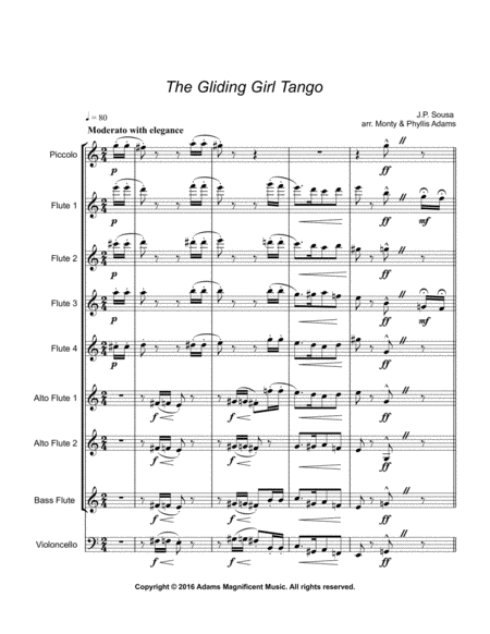 The Gliding Girl Tango by J.P. Sousa arranged for Flute Choir image number null
