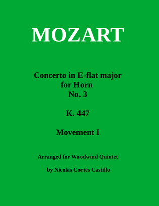 Book cover for Mozart - Horn Concerto No. 3 Movement 1 - Wind Quintet