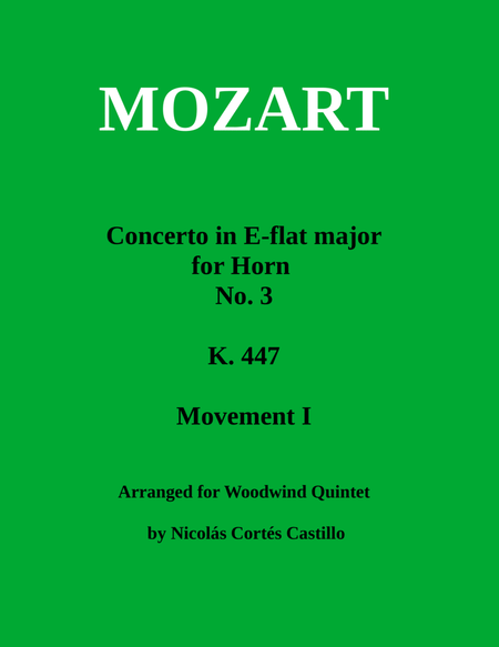 Mozart - Horn Concerto No. 3 Movement 1 - Wind Quintet image number null
