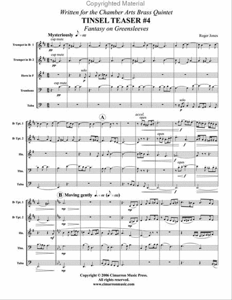 Tinsel Teaser #4 Tinsel Teaser #4 Brass Quintet scores gallery preview page 2
