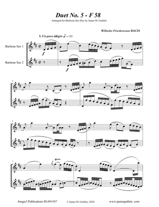 WF Bach: Duet No. 5 for Baritone Sax Duo