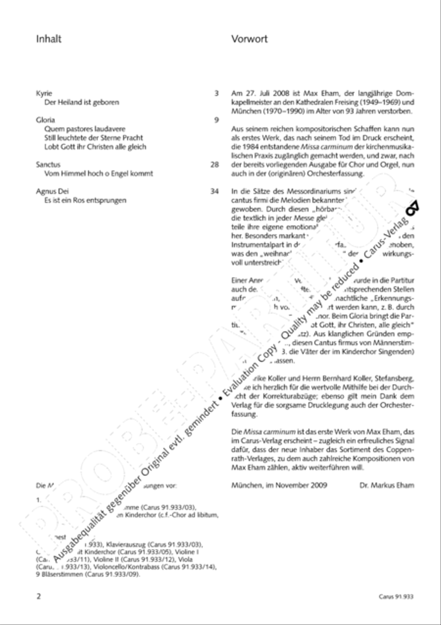 Missa carminum 4-Part scores gallery preview page 5