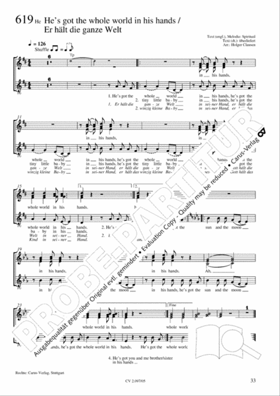 Pop-Chorbuch zum EG: Morning has broken Choir scores gallery preview page 34
