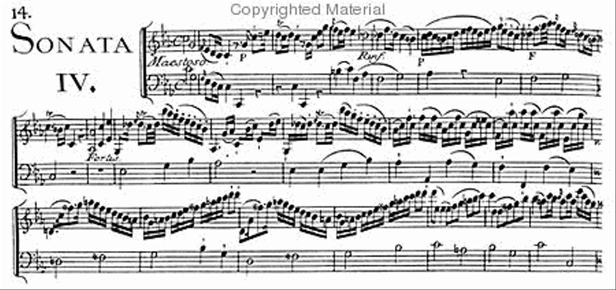 Second book of sonatas for the violin (with continuo bass) Opus IV Violin scores gallery preview page 2