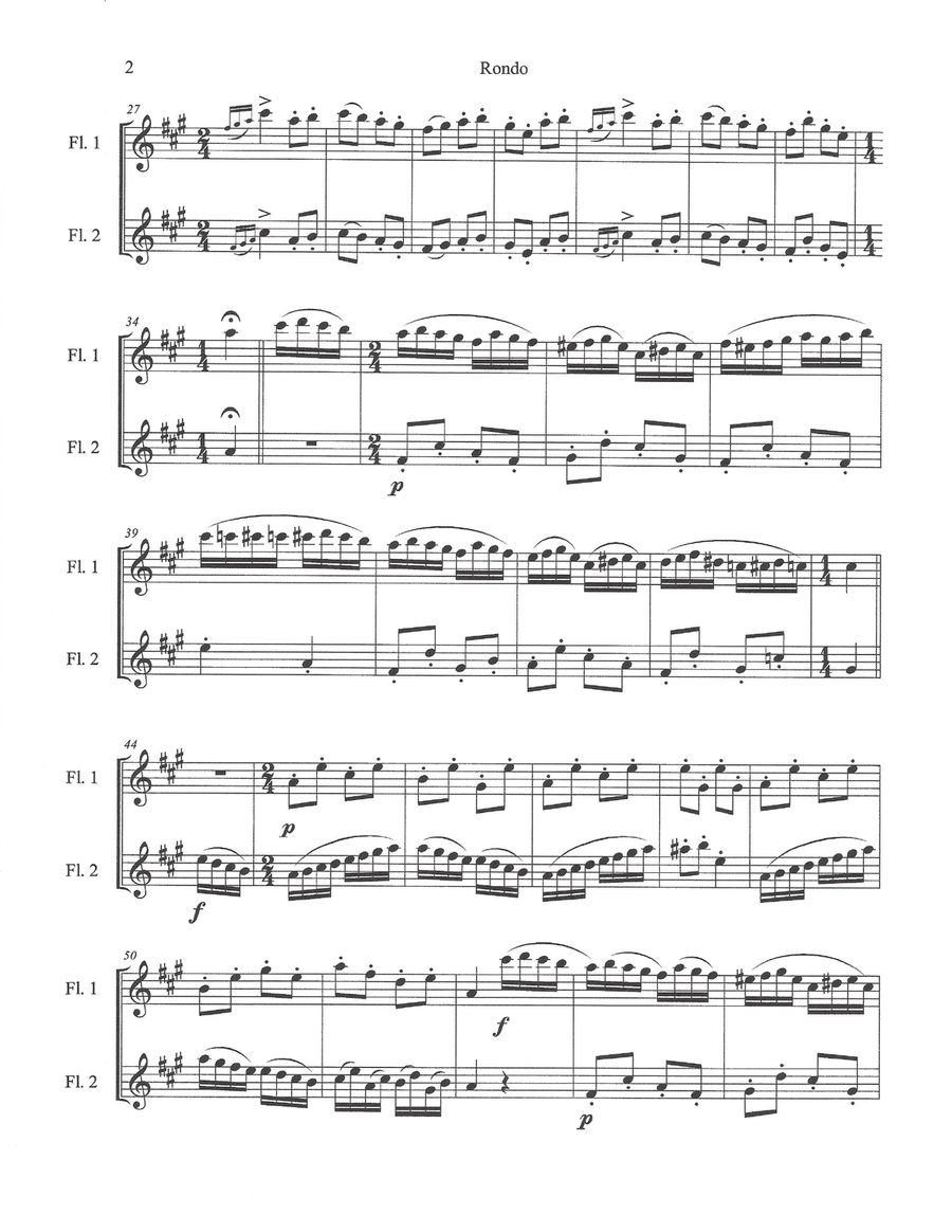 Rondo Alla Turca (Flute Duet) Flute Duet scores gallery preview page 3