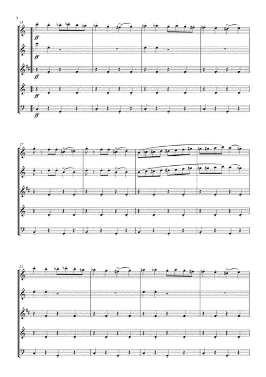 Entry of the Gladiators arranged for Wind Quintet Woodwind Quintet scores gallery preview page 4