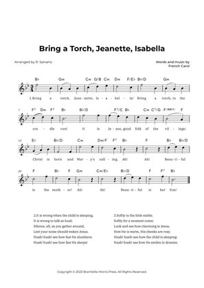 Bring a Torch, Jeanette, Isabella (Key of B-Flat Major)