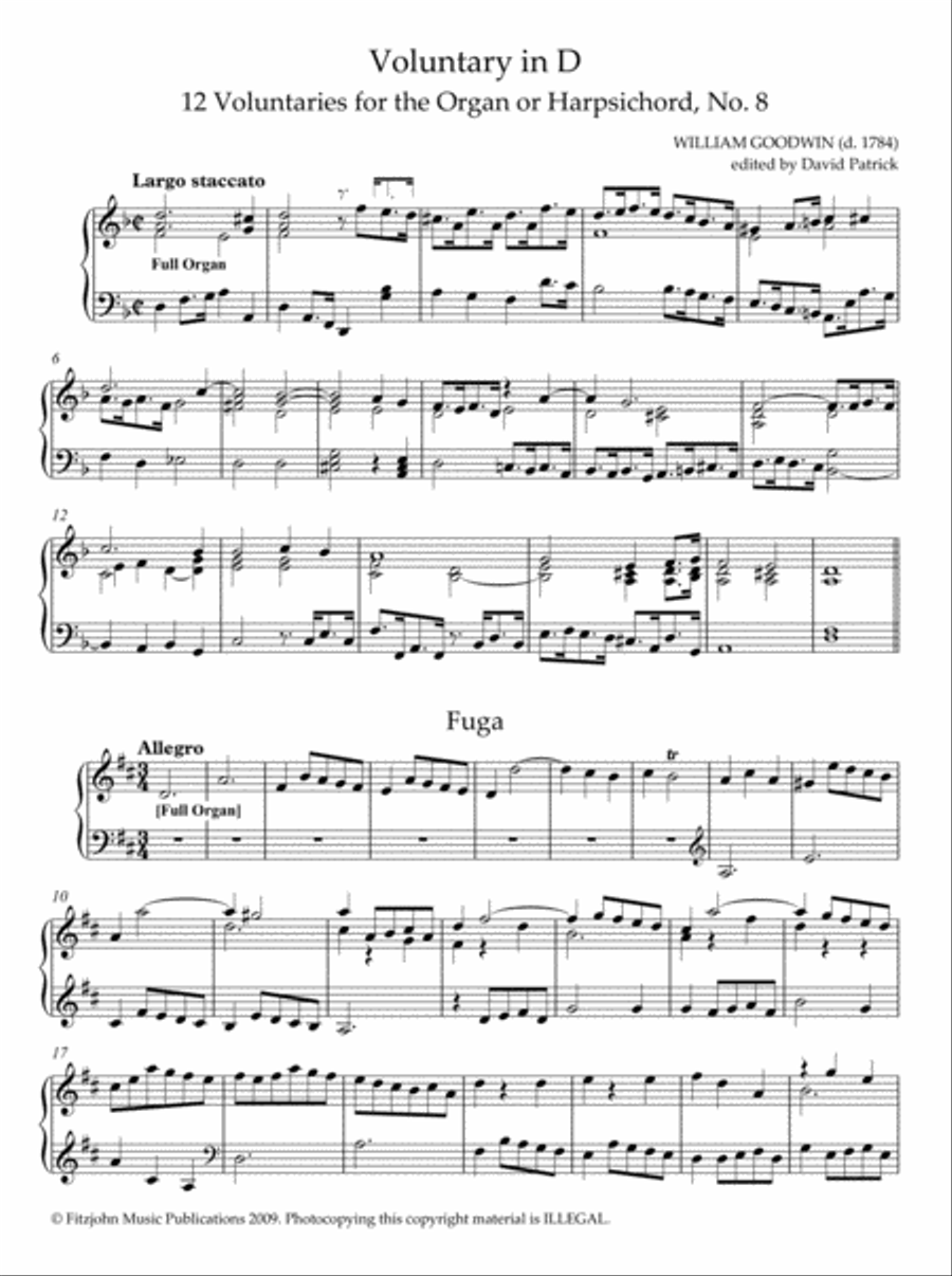 18th-century English Organ Music, Volume 1 Organ Solo scores gallery preview page 2